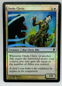 Ondu Cleric FOIL Zendikar LP Lightly Played White MAGIC THE GATHERING CARD MTG - Image 1