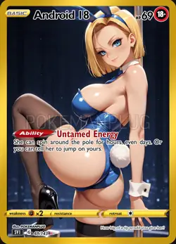 Android 18 Bunny Waifu Anime Girl Trading Card ACG Custom - Image 1