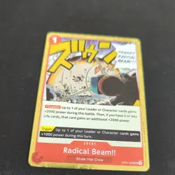 ONE PIECE OP01-029 RADICAL BEAM RARE JOLLY ROGER HOLO FOIL TRADING CARD NM - Image 1