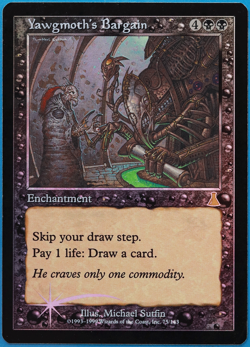 Yawgmoth's Bargain FOIL Urza's Destiny HEAVILY PLD (Reserved List Card) (498884) - Image 1