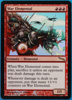 War Elemental FOIL Mirrodin HEAVILY PLD Red Rare MTG CARD (ID# 498879) ABUGames - Image 1