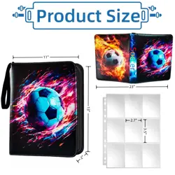 Soccer card binder, trading card binder, card binder, 9 Pocket with 40 Remova... - Image 2