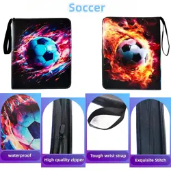 Soccer card binder, trading card binder, card binder, 9 Pocket with 40 Remova... - Image 4