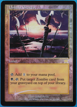 Unholy Grotto FOIL Onslaught HEAVILY PLD Land Rare CARD (498876) ABUGames - Image 1