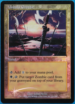 Unholy Grotto FOIL Onslaught HEAVILY PLD Land Rare CARD (498875) ABUGames - Image 1