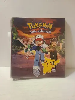 Vintage 1999 Plymouth 3 Ring School, Card Binder Nintendo Pokemon Pikachu Ash - Image 1