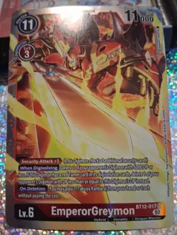 Digimon Card Game EmperorGreymon BT12-017 SR Across Time Near Mint - Image 1