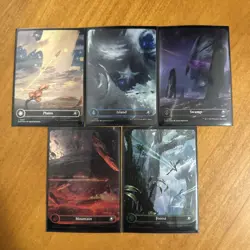 MTG EOE Galaxy Foil Land Set Plains Island Swamp Mountain Forest Pack Fresh - Image 1