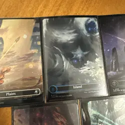 MTG EOE Galaxy Foil Land Set Plains Island Swamp Mountain Forest Pack Fresh - Image 3