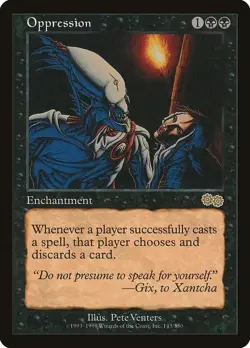 MTG - Oppression - Urza's Saga - NM - Vintage English Original Printing - Image 1