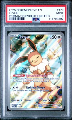 2025 POKEMON SVP EN-SV BLACK STAR PROMO #173 EEVEE PSA 9 - Image 1