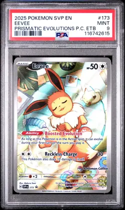 2025 POKEMON SVP EN-SV BLACK STAR PROMO #173 EEVEE PSA 9 - Image 1