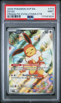 2025 POKEMON SVP EN-SV BLACK STAR PROMO #173 EEVEE PSA 9 - Image 1