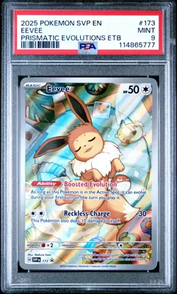 2025 POKEMON SVP EN-SV BLACK STAR PROMO #173 EEVEE PSA 9 - Image 1