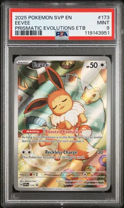 2025 POKEMON SVP EN-SV BLACK STAR PROMO #173 EEVEE PSA 9 - Image 1