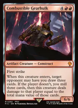 Combustible Gearhulk Light Play, English Magic the Gathering MTG Commander: Fina - Image 1