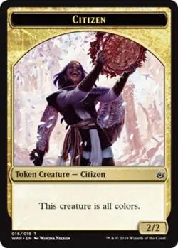 Citizen Token Light Play, English Magic the Gathering MTG War of the Spark - Image 1