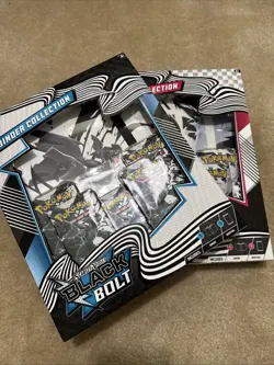 Pokemon Black Bolt and White Flare Binder Collection Bundle Set of 2 In Hand - Image 1