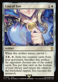 Coin of Fate Light Play, English Magic the Gathering MTG Commander: Final Fantas - Image 1