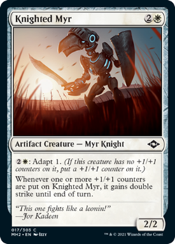 Knighted Myr - Foil Light Play, English Magic the Gathering MTG Modern Horizons - Image 1