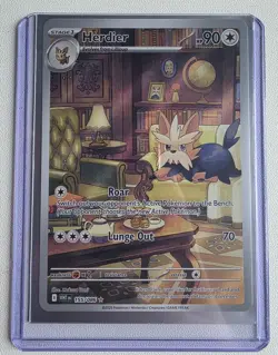 Herdier 155/086 Pokemon White Flare Illustration Rare Full Art English TCG 2025 - Image 1