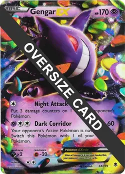 JUMBO Gengar EX Oversized Card 34/119 XY Phantom Forces Pokemon NM - Image 1