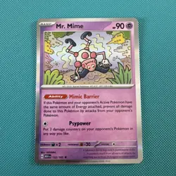 Pokemon Card Mr. Mime Scarlet & Violet 151 Reverse Holo Rare 122/165 Near Mint - Image 1