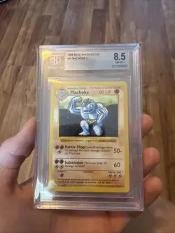 Machoke Base Set Shadowless Pokemon Card 34/102 - BGS 8.5 NM-MT+ - Guaranteed! - Image 1