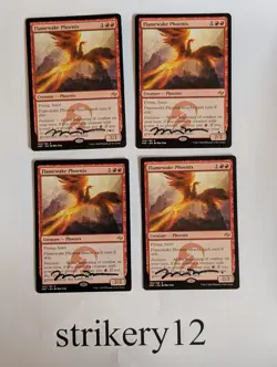 4x Flamewake Phoenix - Fate Reforged - Signed by Artist - MTG - Image 1