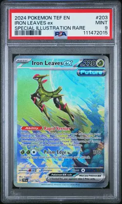 2024 POKEMON TEF EN-TEMPORAL FORCES #203 IRON LEAVES EX PSA 9 - Image 1