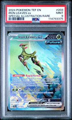 2024 POKEMON TEF EN-TEMPORAL FORCES #203 IRON LEAVES EX PSA 9 - Image 1
