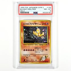 1999 Pokemon Japanese Gym 2 Blaine's Moltres Holo #146 PSA 8 NM-MT Old Back - Image 1