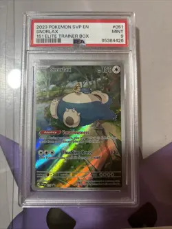 2023 POKEMON SVP EN-SV BLACK STAR PROMO 151 ELITE TRAINER BOX #051 SNORLAX PSA 9 - Image 1
