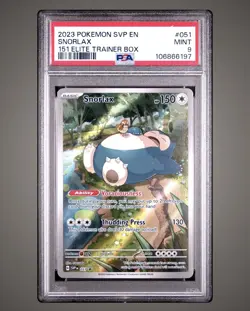 2023 POKEMON SVP EN-SV BLACK STAR PROMO 151 ELITE TRAINER BOX #051 SNORLAX PSA 9 - Image 1