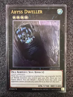 Yugioh Abyss Dweller OP13-EN002 Ultimate Rare Unlimited Edition NM - Image 1
