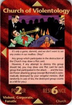 Church of Violentology Card INWO Illuminati New World Order Assassins 22/122 LP - Image 1