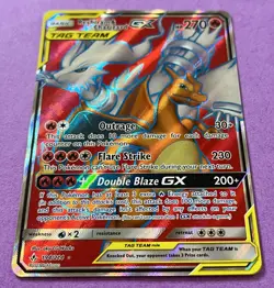 Reshiram & Charizard GX 2019 Pokemon Sun & Moon Unbroken Bonds FULL ART 191/214 - Image 2