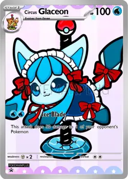 Glaceon Circus Non Holo Pokemon Card VMAX EX GX ACG V Star custom - Image 1