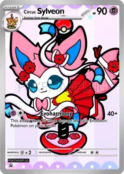 Sylveon Circus Non Holo Pokemon Card VMAX EX GX ACG V Star custom - Image 1