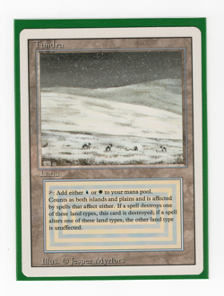 RARE "Tundra" Dual Land Card, LP/NM Magic the Gathering 3ED Revised Edition MTG - Image 1