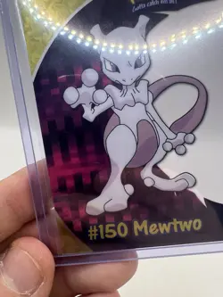 Pokemon Topps #150 Mewtwo PC5 Clear Tv Animation Clear Card 1st Blue Label LP - Image 4