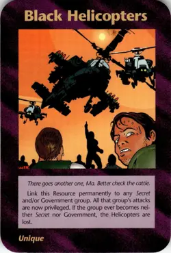 Black Helicopters Card INWO Illuminati New World Order Assassins Game 16/122 LP - Image 1