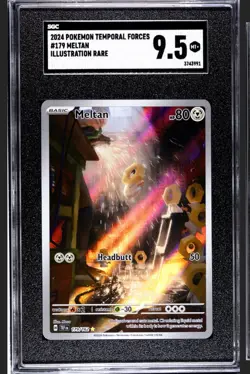 🔥POKEMON TEMPORAL FORCES - ILLUSTRATION RARE - HOLO #179/162 MELTAN SGC 9.5 - Image 1