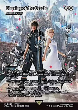 Blessing Of The Oracle Akroma’s Will X1 Mtg Final Fantasy Nm Borderless Showcase - Image 1