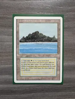 RARE Tropical Island Dual Land Card, LP Magic Gathering 3ED Revised Edition MTG - Image 2