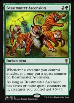 Beastmaster Ascension - Heavy Play MTG Commander 2016 Edition - Image 1