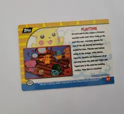 Pokemon Topps Playtime Holo Foil 57 Black Logo Trading Card Pikachu's Vacation - Image 2