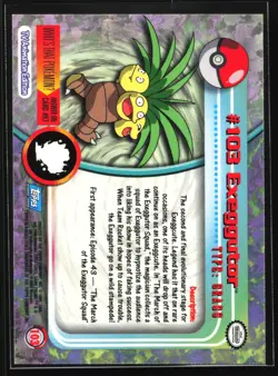 Pokemon Exeggutor #103 Topps TV Animation Series 2 Blue Logo - Image 2
