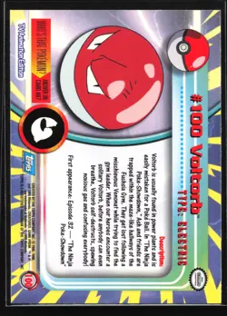 Pokemon Voltorb #100 Topps TV Animation Series 1 Blue Logo - Image 2