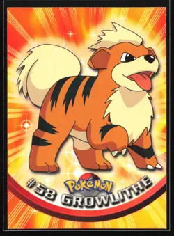 Pokemon Growlithe #58 Topps TV Animation Series 1 Blue Logo - Image 1